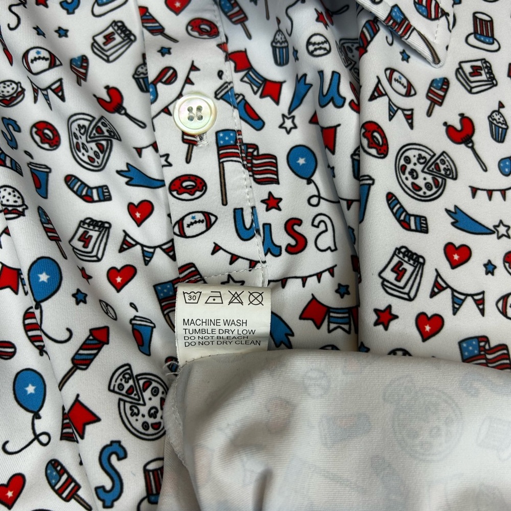 Men’s Sunday Swagger Polo Shirt size 4XL 4th of July USA Golf - Picture 9 of 9